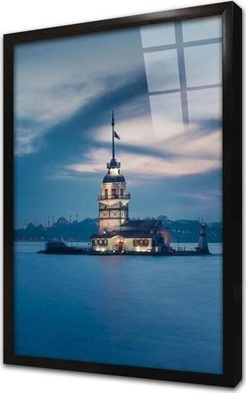 Istanbul Kız Kulesi Çerçeveli Cam Tablo
