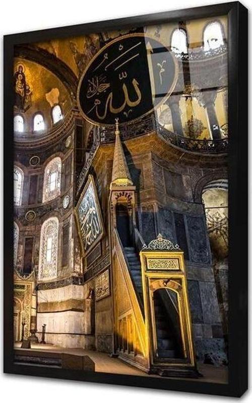 Istanbul Ayasofya Cami Çerçeveli Cam Tablo
