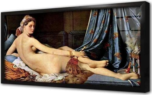 Büyük Odalık Ingres Çerçeveli Cam Tablo