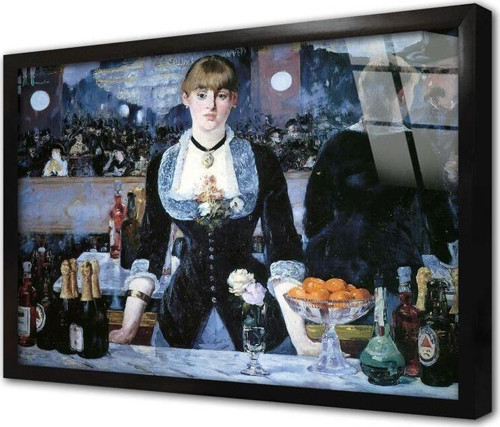 Folies Bergere De Bir Bar Çerçeveli Cam Tablo