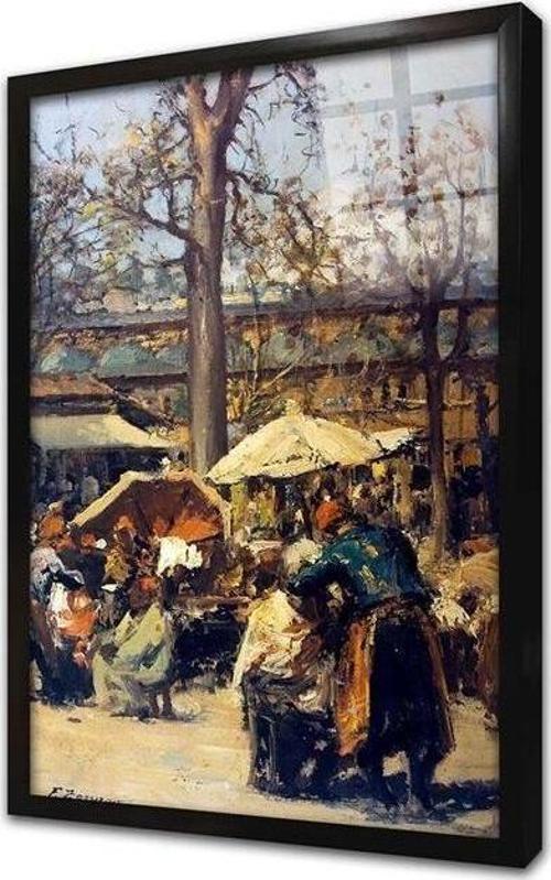 Sokak Berberleri Fausto Zonaro Çerçeveli Cam Tablo