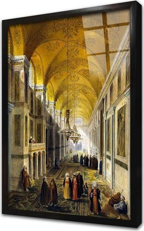 Ayasofya Gaspare Fossati Çerçeveli Cam Tablo