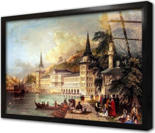 Kuleli Asker Lisesi Osmanlı Dönemi Çerçeveli Cam Tablo