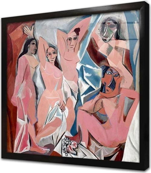 Avignonlu Kadınlar Pablo Picasso Çerçeveli Cam Tablo