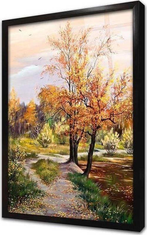Sonbahar Ağaçları Çerçeveli Cam Tablo