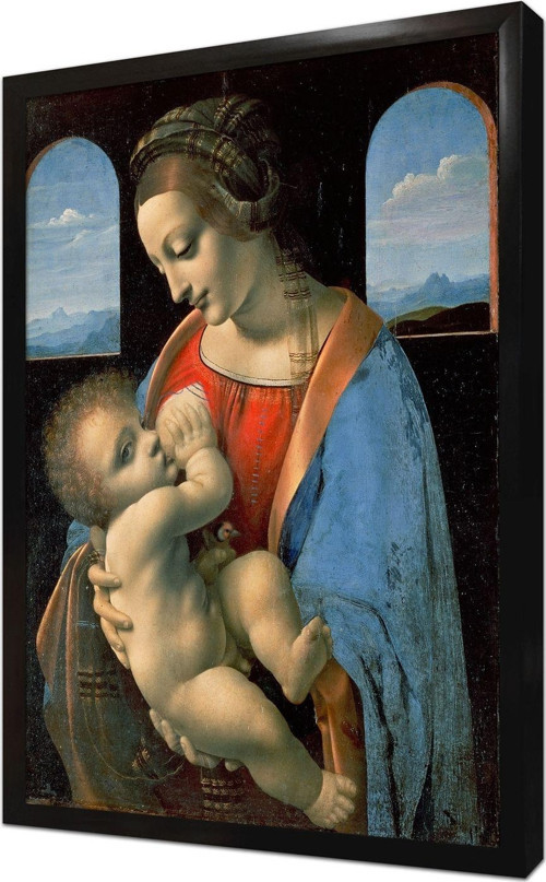 Columbinesdeki Madonna Ve Çocuk Çerçeveli Cam Tablo