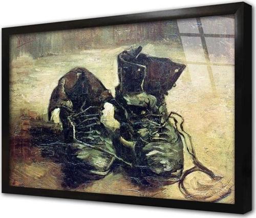 Eskimiş Botlar Van Gogh Çerçeveli Cam Tablo