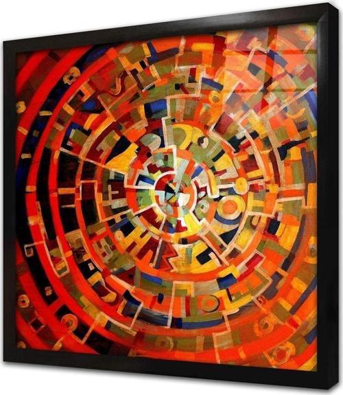 Soyut Görsel Çerçeveli Cam Tablo