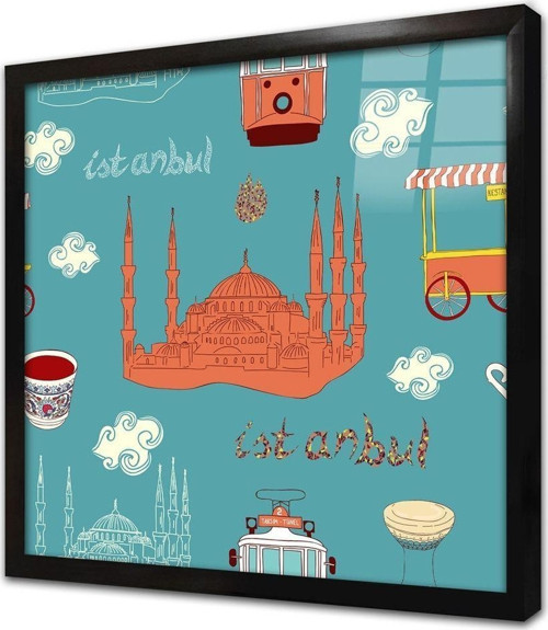 Istanbul Çerçeveli Cam Tablo
