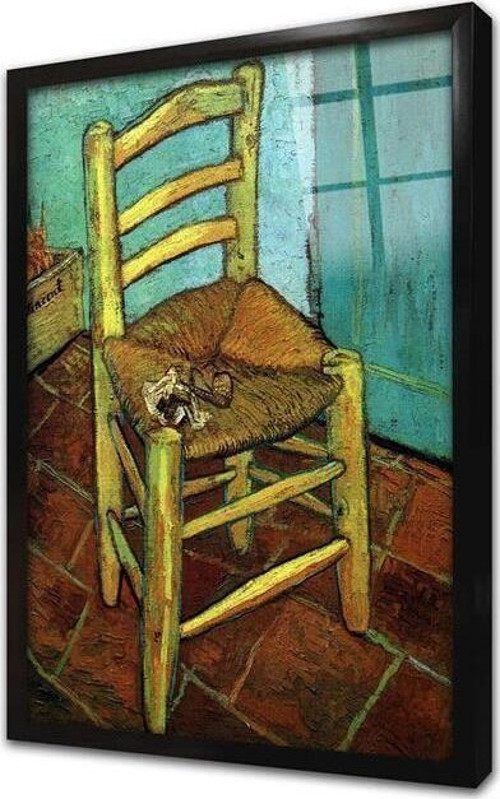 Sandalye Vincent Van Gogh Çerçeveli Cam Tablo