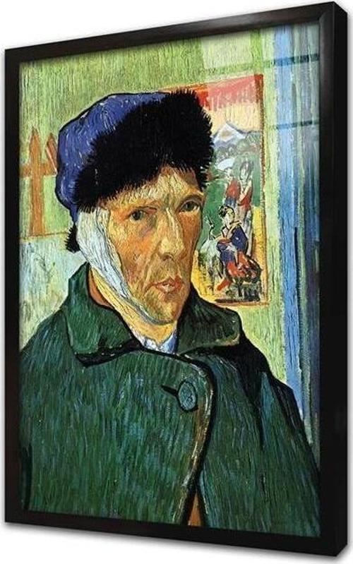 Kulağı Kesik Van Gogh Otoportre Çerçeveli Cam Tablo