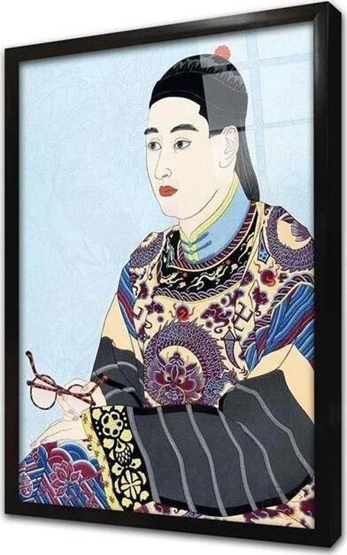 Japon Kadın Çerçeveli Cam Tablo