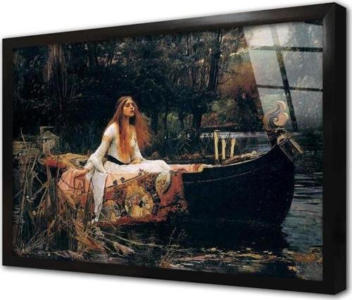 The Lady Of Shalott Jw Waterhouse Çerçeveli Cam Tablo