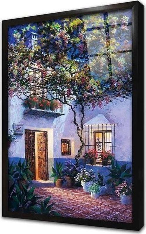 Taş Ev Çerçeveli Cam Tablo