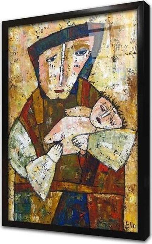 Modern Anne Çerçeveli Cam Tablo