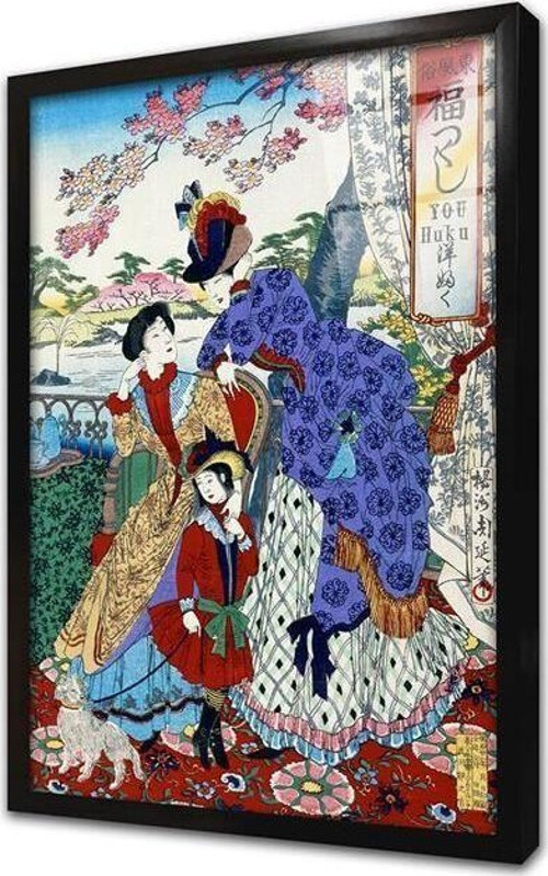 Japon Sanatı Çerçeveli Cam Tablo
