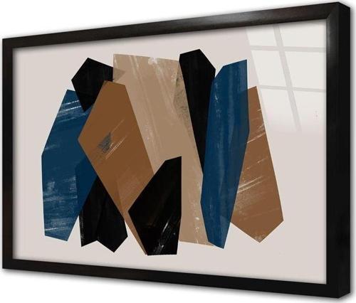 Dekoratif Geometrik Desenler Çerçeveli Cam Tablo
