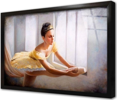 Balerin Çerçeveli Cam Tablo 60x90 cm