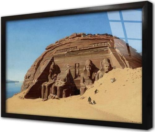 Mısır Heykelleri Çerçeveli Cam Tablo 30x40 cm