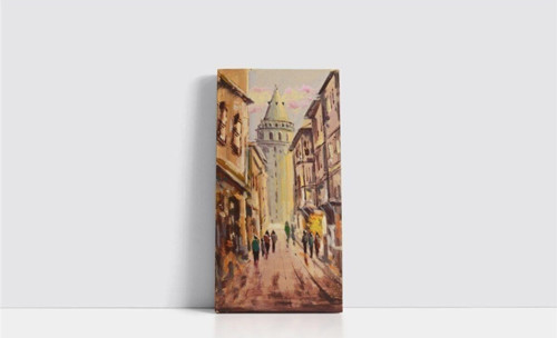 Istanbul Galata Kulesi Çerçeveli Mdf Tablo 40x80 cm