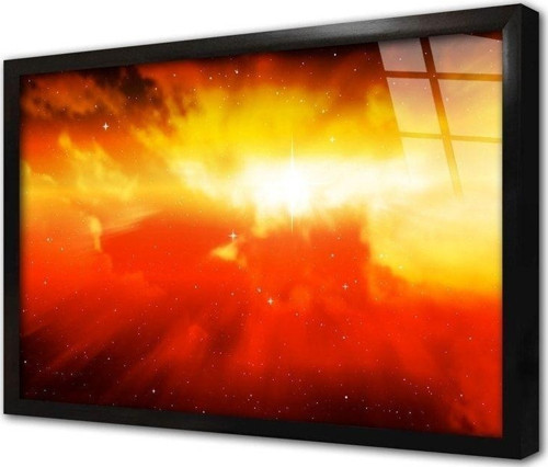 Hidrojen Bulutu Çerçeveli Cam Tablo 60x90 cm