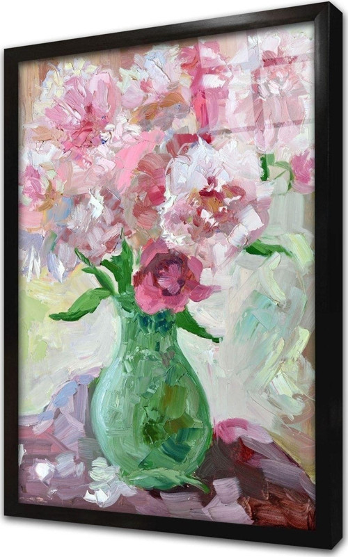 Çiçek Çerçeveli Cam Tablo 30x40 cm