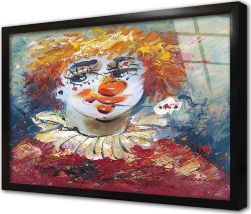Palyaço Çerçeveli Cam Tablo 50x70 cm