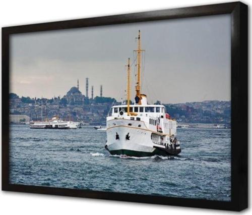 Sultanahmed Ve Vapur Çerçeveli Cam Tablo 60x90 cm