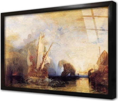 Soyut Manzara Çerçeveli Cam Tablo 50x70 cm