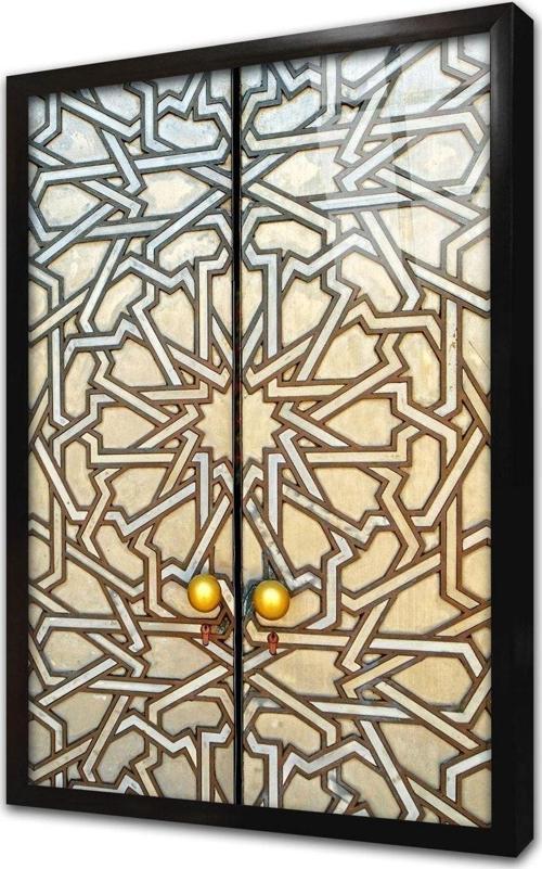 Ahşap Oyma Kapı Çerçeveli Cam Tablo 30x40 cm