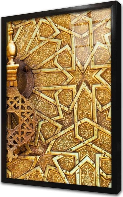 Ahşap Oyma Kapı Çerçeveli Cam Tablo 30x40 cm