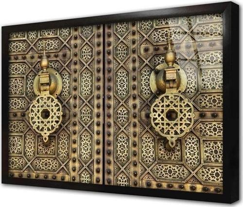 Ahşap Oyma Kapı Çerçeveli Cam Tablo 30x40 cm
