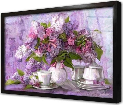 Çiçek Çerçeveli Cam Tablo 20x30 cm
