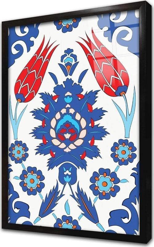Osmanlı Çini Görselleri Çerçeveli Cam Tablo 20x30 cm