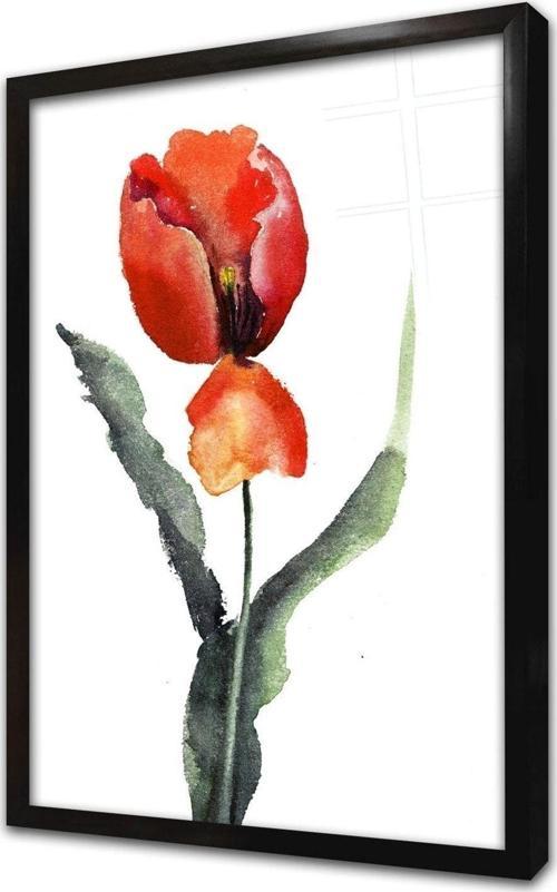 Lale Çerçeveli Cam Tablo 60x90 cm