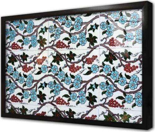 Osmanlı Çini Görselleri Çerçeveli Cam Tablo 20x30 cm