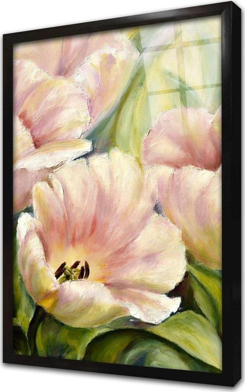 Çiçek Çerçeveli Cam Tablo 60x90 cm