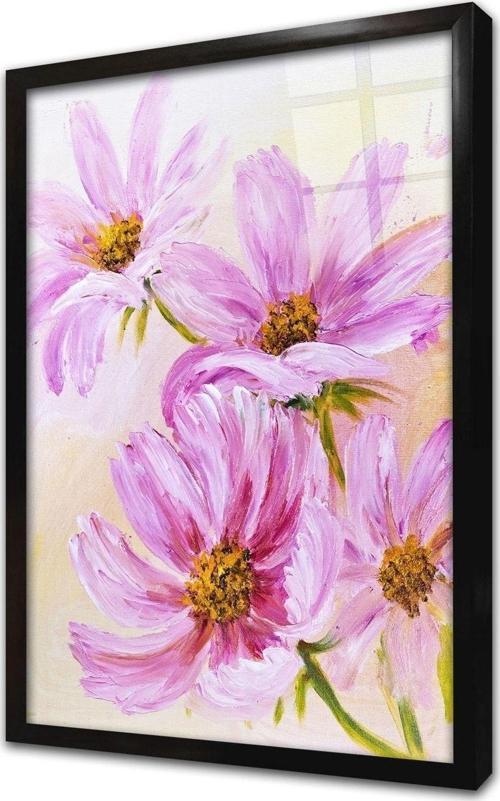 Çiçek Çerçeveli Cam Tablo 60x90 cm