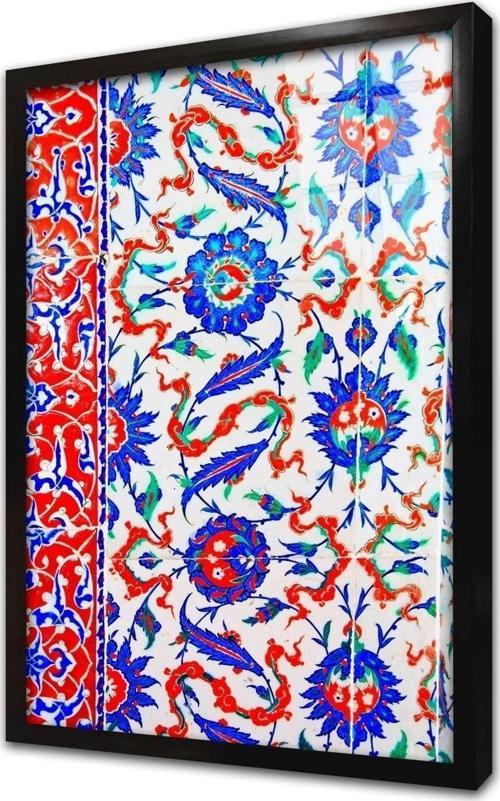 Osmanlı Çini Görselleri Çerçeveli Cam Tablo 20x30 cm