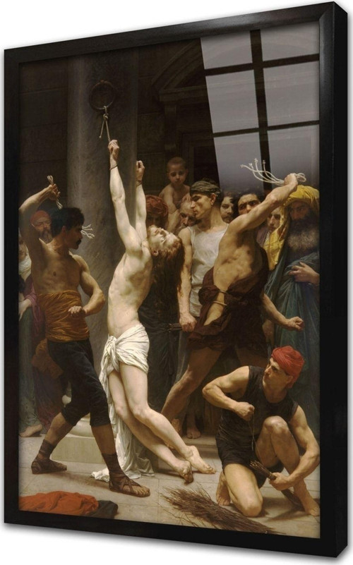 Mesihin Kırbaçlanması Çerçeveli Cam Tablo 50x70 cm