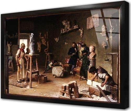 Il Pittore E La Modella Çerçeveli Cam Tablo 30x40 cm