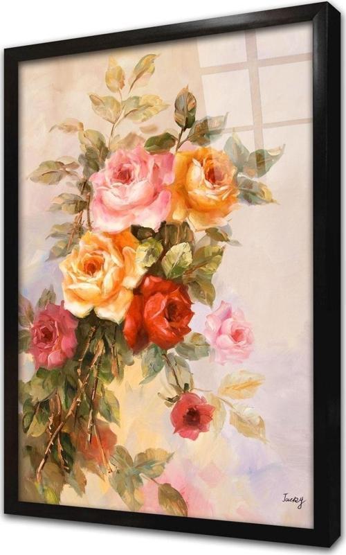 Güller Çerçeveli Cam Tablo 20x30 cm