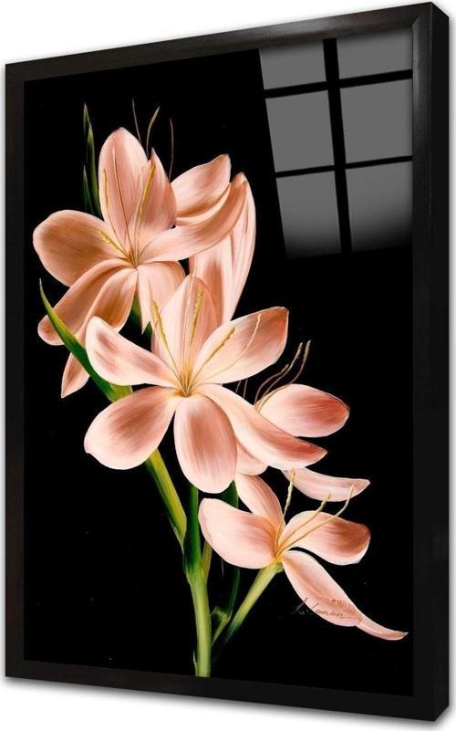 Çiçek Çerçeveli Cam Tablo 50x70 cm