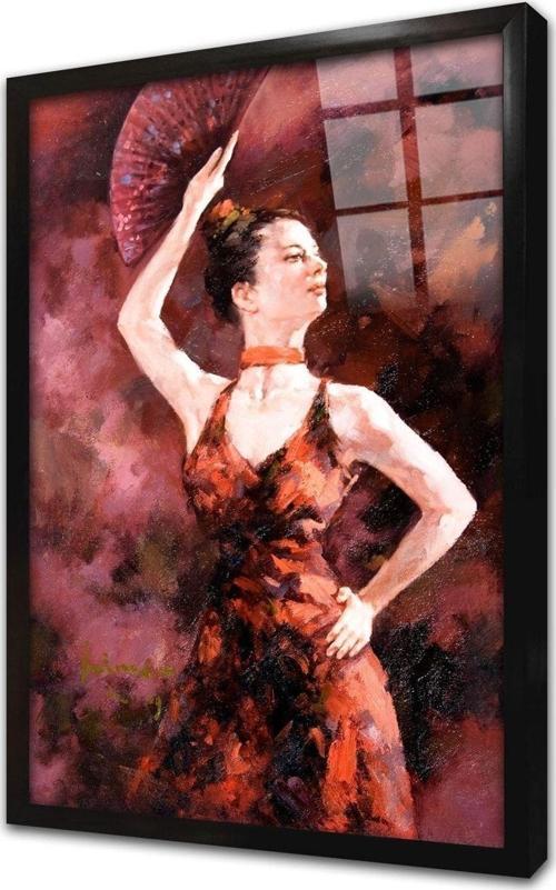 Ispanyol Dansçı Kadın Çerçeveli Cam Tablo 20x30 cm