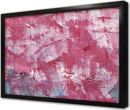 Kırmızı Desenli Soyut Çerçeveli Cam Tablo 20x30 cm