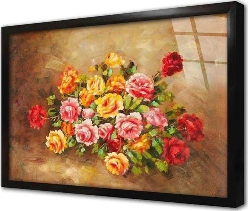 Güller Çerçeveli Cam Tablo 20x30 cm