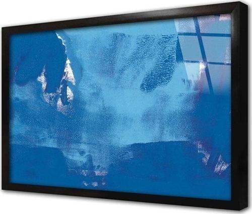 Mavi Soyut Çerçeveli Cam Tablo 20x30 cm
