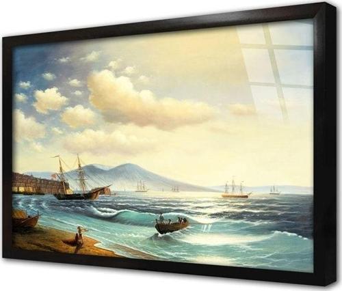 Deniz Ve Tekne Çerçeveli Cam Tablo 20x30 cm