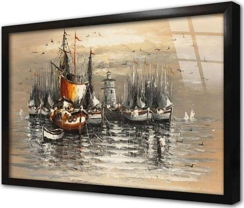 Gemiler Çerçeveli Cam Tablo 20x30 cm