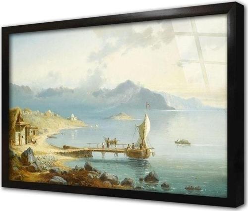 Yelkenli Tekne Çerçeveli Cam Tablo 20x30 cm